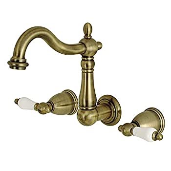 【中古】【輸入品・未使用】Kingston Brass KS1253PL ヘリテージ 壁取り付け式 洗面台蛇口 6-3/8インチ ヴィンテージ真鍮｜ムジカ＆フェリーチェ店