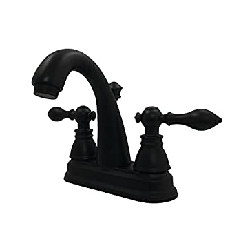 【中古】【インポート品・未当てはめる】キングストン金管楽器fsy5610acl 4in真っただ中仕かける洗面所水道の栓受け売りポップアップ付き添い人、4in、つや消し黒いこと