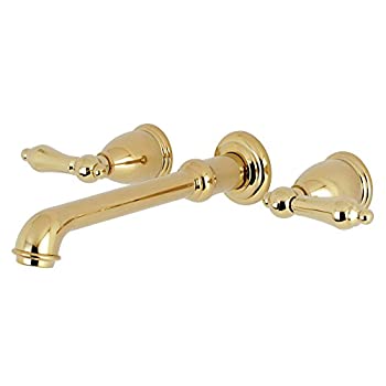 【中古】【インポート品・未当て嵌める】キングストン金管楽器ks7022al英語国8真っただ中壁マウント永遠の都の湯ぶねフィラー、10???7?/ 16inで注ぎ口Reach、光輝金管楽器