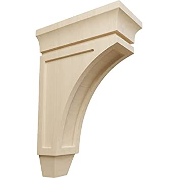 【中古】【インポート品・未当て嵌める】Ekena Millwork CORW04X08X12LURW ミディアムルーカンウッドコーベル 幅4in x 奥ぶかさ8in x 高さ12in 天然ゴム木材