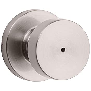 【中古】【インポート品・未当て嵌める】Kwikset 97300-933 Pismo 臥し所/風呂場部屋の入り口ノッブ ラウンド 繻子Ｎｉ