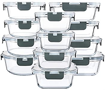 【中古】【輸入品・未使用】ガラス食品保存容器 ガラス製食事準備容器