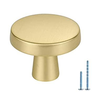 【中古】【インポート品・未当て嵌める】homdiy 無光沢金管楽器収納家具ノッブ ラウンド金管楽器収納家具ノッブ 1.27in 茸 ゴールド キッチンキャビネットノブ ソリッドキ
