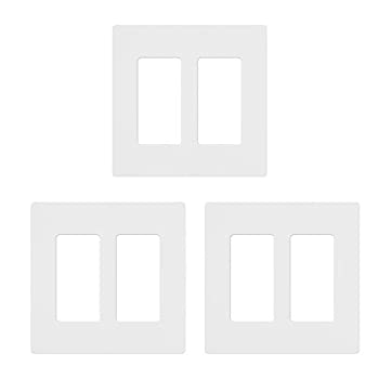 【中古】【輸入品・未使用】Lutron Claro 2ギャング デコレーター ウォールプレート (3パック) | CW-2-WH | ホワイト｜ムジカ＆フェリーチェ店