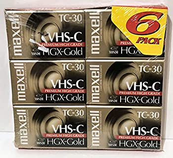 【中古】【インポート品・未当て嵌める】Maxell VHS-C カムコーダテープ 6個風呂敷き包み HGX-Gold TC-30