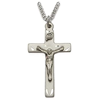 【中古】【輸入品・未使用】TrueFaithJewelry Sterling Silver Cross Crucifix in Polished Finish and Engraved Design%ｶﾝﾏ% 3.8cm