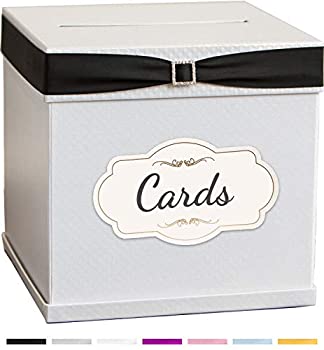 【中古】【輸入品・未使用】Merry Expressions - Wedding White Gift Card Box with 7 Ribbon Colours%ｶﾝﾏ% 10%ﾀﾞﾌﾞﾙｸｫｰﾃ%x10%ﾀﾞﾌﾞﾙｸｫｰﾃ% Large%ｶﾝﾏ% Square%ｶﾝﾏ% Glossy%ｶﾝ