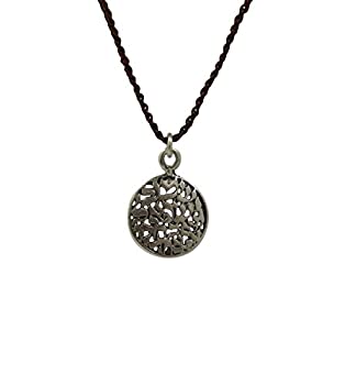 【中古】【輸入品・未使用】SHEMA Necklace with Sterling Silver Shema Pendant on Brown Knitted Cord for Men & Women