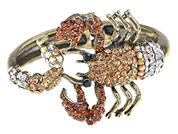 【中古】【輸入品・未使用】Alilang ゴールデンスコーピオン ラップバングルブレスレット トパーズ カラークリスタル ラインストーン さそり座