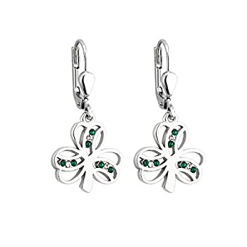 【中古】【輸入品・未使用】シャムロックイヤリングロジウムメッキ& Crystal Drops Irish Made|ムジカ&フェリーチェ店