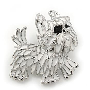 【中古】【輸入品・未使用】ホワイトエナメルYorkie Puppy Dogブローチinロジウムメッキ???4?cm長 20,249円