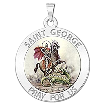 【中古】【輸入品・未使用】Saint George Religious Medalカラー10?K and14?K黄色またはホワイトゴールド、またはスターリングシルバー