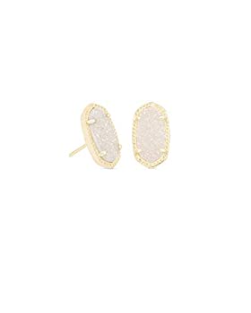 【中古】【輸入品・未使用】Kendra Scott エリー シグネチャーイヤリング 金板 虹色天然石｜ムジカ＆フェリーチェ店