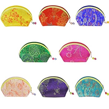 【中古】【輸入品・未使用】Wrapables Silk Embroidered Brocade Gift Jewelry Coin Pouch Purse%ｶﾝﾏ% Set of 8 by Wrapables [並行輸入品]