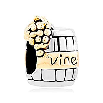 【中古】【輸入品・未使用】LoveワインCask Decorated with a bunch of grapeチャームSale安いジュエリービーズパンドラブレスレットに｜ムジカ＆フェリーチェ店