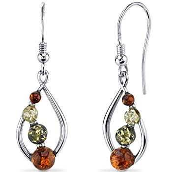 【中古】【輸入品・未使用】Baltic amber Open Leaf Earringsスターリングシルバー複数の色