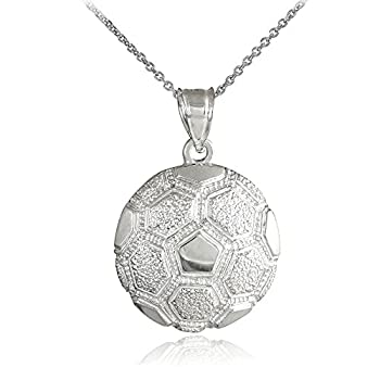 【中古】【輸入品・未使用】Sports Charms サッカーボールペンダントネックレス 925スターリングシルバー テクスチャ加工