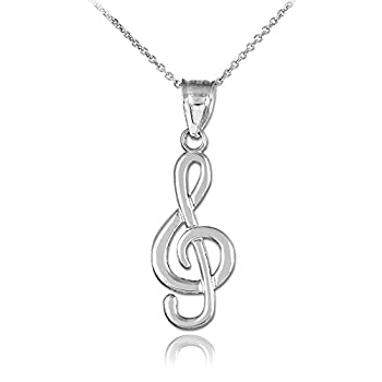 【中古】【輸入品・未使用】Music Jewelry 925スターリングシルバー ト音記号ペンダントネックレス シルバー