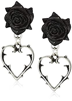 【中古】【輸入品・未使用】Alchemy ゴシック 傷ついた愛 ブラックローズ&とけばらのハートイヤリング