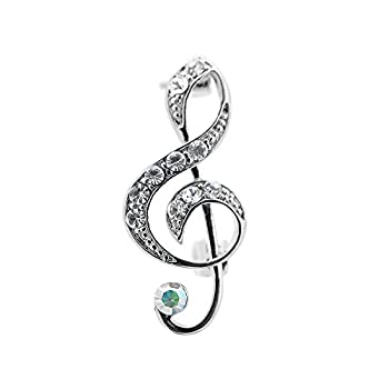 【中古】【輸入品・未使用】chelseachicnyc Tinyジュエルクリスタル音楽注音記号ブローチピンシルバー|ムジカ&フェリーチェ店