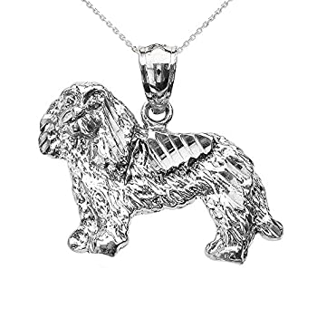【中古】【輸入品・未使用】Textured 925スターリングシルバーKing Charles Spaniel犬ペンダントネックレス