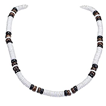 【中古】【輸入品・未使用】プカシェルネックレス ココナッツウッドビーズ付き%ｶﾝﾏ% 木、シェル%ｶﾝﾏ%