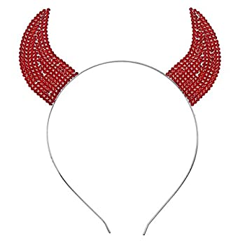 【中古】【インポート品・未当て嵌める】Rosemarie Collections レディース レッドラインストーン デビルホーン 頂点周波数帯域 One Size しろがね色 ジュエリー・アクセサリー-その他