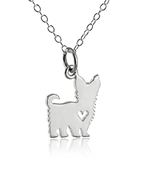 【中古】【輸入品・未使用】FashionJunkie4Life スターリングシルバー ヨークシャーテリア犬 ハートカットアウトペンダント ヨークシャーネックレス 18インチ｜ムジカ＆フェリーチェ店 11,849円