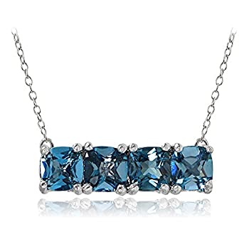 【中古】【輸入品・未使用】Ice Gems スターリングシルバー ロンドンブルートパーズ バーネックレス