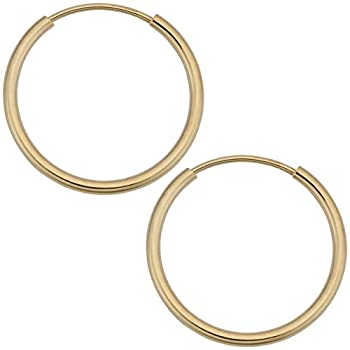 【中古】【輸入品・未使用】14K イエローゴールド 1mm 厚ラウンドチューブ エンドレスフープピアス (10、12、14、16、18mm)%ｶﾝﾏ% 金属%ｶﾝﾏ% 不明%ｶﾝﾏ%