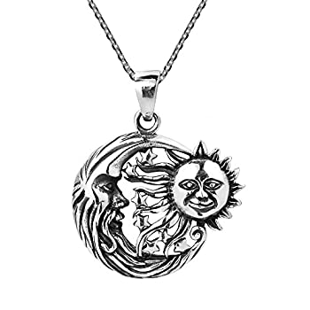 【中古】【輸入品・未使用】天体エンブレース 太陽と月と星 .925スターリングシルバー ネックレス