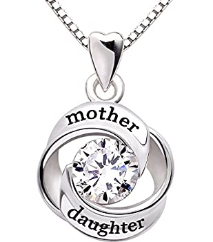 【中古】【輸入品・未使用】ALOV Jewelry スターリングシルバー 母と娘 愛 キュービックジルコニア ペンダント ネックレス