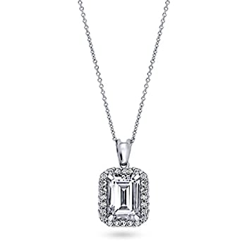 【中古】【輸入品・未使用】BERRICLEロジウムメッキスターリングシルバーエメラルドカットキュービックジルコニアCZ Haloペンダントネックレス18?%ﾀﾞﾌﾞﾙｸｫｰﾃ% 17,434円