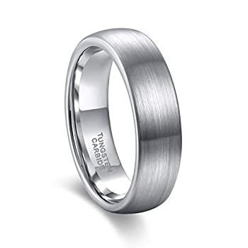 【中古】【輸入品・未使用】Greenpod 炭化タングステン 結婚指輪 男女兼用 ドーム型 ラウンド型 つや消しタイプ 快適フィット 6ミリ｜ムジカ＆フェリーチェ店