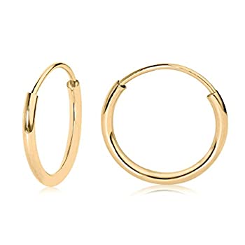 【中古】【輸入品・未使用】Olivia's Collection 14Kホワイトゴールドまたはイエローゴールドエンドレスフープピアス 10~20mm%ｶﾝﾏ% 金属%ｶﾝﾏ%