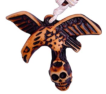 【中古】【輸入品・未使用】ネックレスチェーンUnique eagle-on-a-skullペンダントwith AdjustableコットンコードCool Funkyファッションアクセサリー 12,337円
