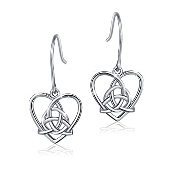 【中古】【輸入品・未使用】925 Sterling Silver Good Luck Irish Celtic Knot Triangle Vintage Love Heart Earring|ムジカ&フェリーチェ店