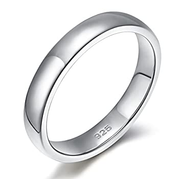 【中古】【輸入品・未使用】EAMTI 2mm 4mm 6mm 925 スターリングシルバーリング 高光沢仕上げ プレーンドーム 結婚指輪 快適フィット サイズ 4～12