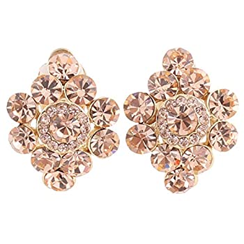 【中古】【輸入品・未使用】Grace Jun ブライダル 多色ラインストーンクリスタル 金メッキ クリップイヤリング ピアスの穴不要