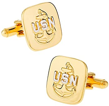 【中古】【輸入品・未使用】Cuff - Daddy US Navy Cufflinks e7?Chief Petty Officer CPO USNゴールドシルバーwithプレゼンテーションボックス