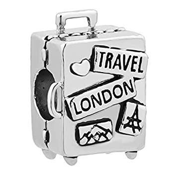 【中古】【インポート品・未当てはめる】Charmsstory英国の首都旅するのスーツケースビーズチャームブレスレット
