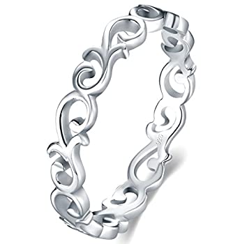 【中古】【輸入品・未使用】BORUO レディーズ 925スターリングシルバーリングケルトの結び目のハート変色耐性永遠ウェディングバンドリングスタッカブル 18｜ムジカ＆フェリーチェ店