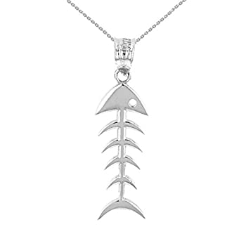 【中古】【輸入品・未使用】925スターリングシルバーFishbone Fish Bonesスケルトンペンダントネックレス シルバー｜ムジカ＆フェリーチェ店