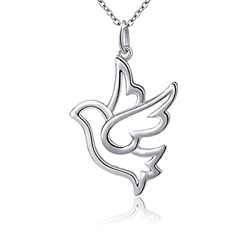 【中古】【輸入品・未使用】s925スターリングシルバー鳩鳥Faith Hope Loveペンダントネックレス、18?%ダブルクォーテ%ボックスチェーン