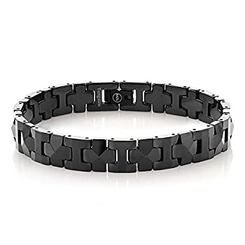 【中古】【輸入品・未使用】新しいメンズブラックメッキ研磨タングステンカーバイドピラミッドブレスレット