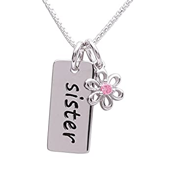【中古】【輸入品・未使用】Girlsスターリングシルバー「Sister」ペンダントwith Daisyチャーム、子、ティーン、レディース ピンク 24,470円