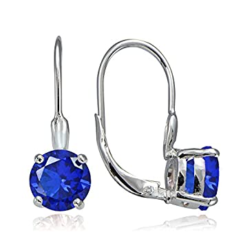 【中古】【輸入品・未使用】スターリングシルバー模造宝石用原石7?mmラウンドソリティアLeverbackイヤリング|ムジカ&フェリーチェ店