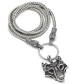 【中古】【輸入品・未使用】ttkp VikingメタルコードRavens Head with AxeネックレスRavenヘッドHuginn and Muninn 70?cm