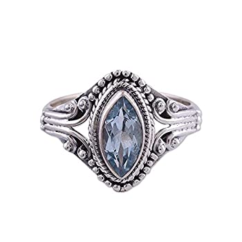【中古】【輸入品・未使用】NOVICA ブルートパーズ 925スターリングシルバーリング 朝の贅沢