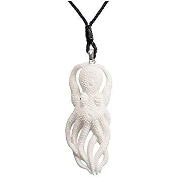 【中古】【輸入品・未使用】81stgeneration女性用メンズの手彫りのボーンOctopus Devilfish Oceanサーファーペンダントネックレス